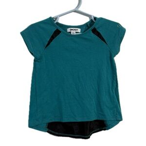 DKNY Kids Teal and Black Short‎ Sleeve Tee